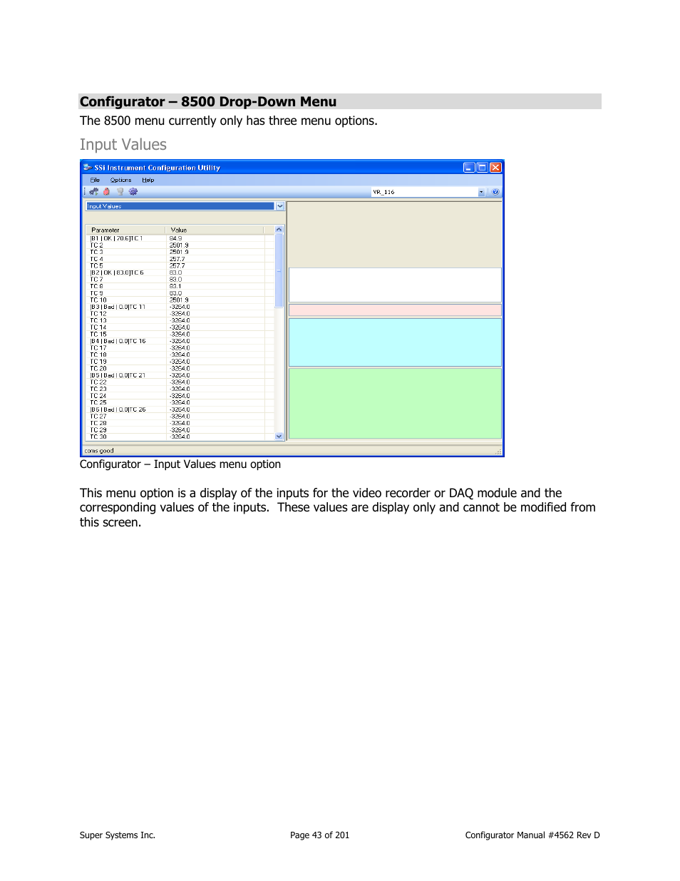 Input values | Super Systems PC Configurator 2 User Manual | Page 43 / 201