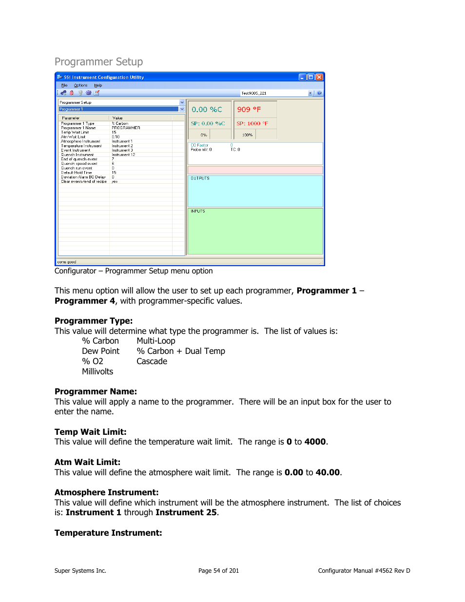 Programmer setup | Super Systems PC Configurator 2 User Manual | Page 54 / 201