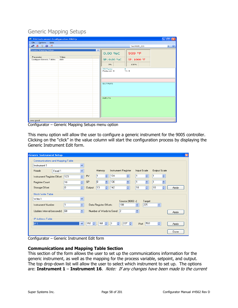Generic mapping setups | Super Systems PC Configurator 2 User Manual | Page 58 / 201