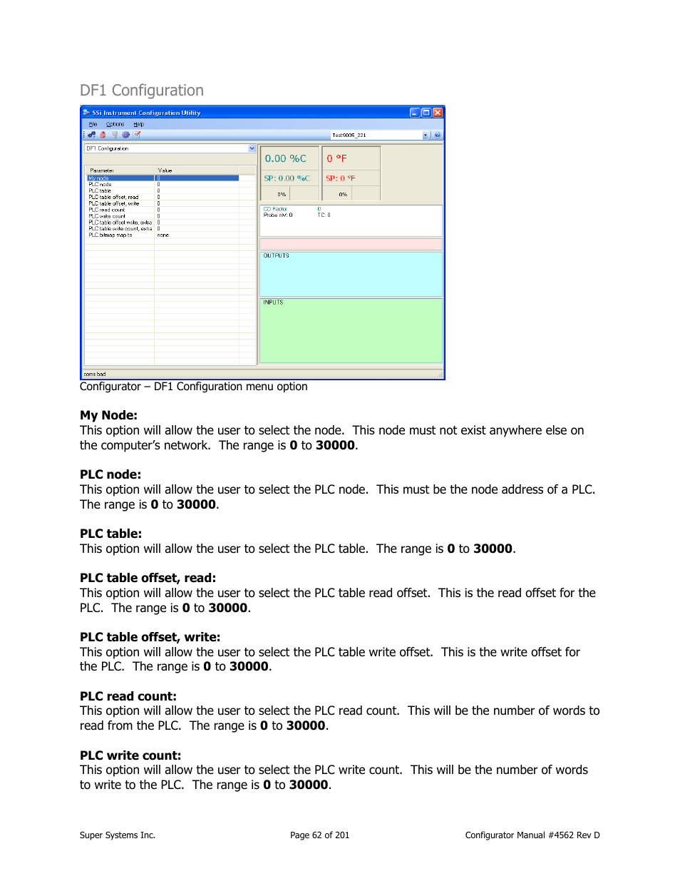 Df1 configuration | Super Systems PC Configurator 2 User Manual | Page 62 / 201