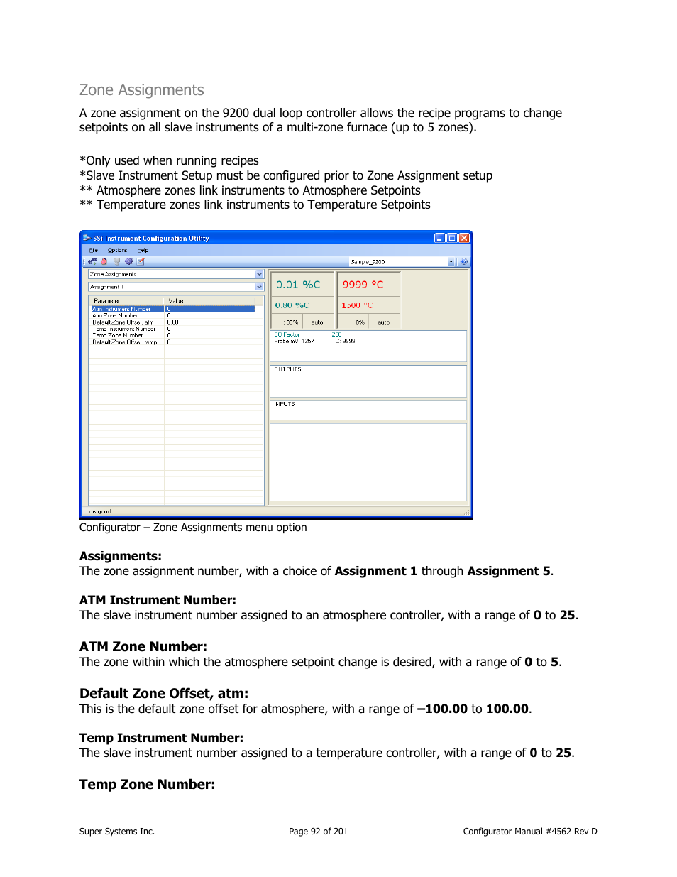 Zone assignments | Super Systems PC Configurator 2 User Manual | Page 92 / 201