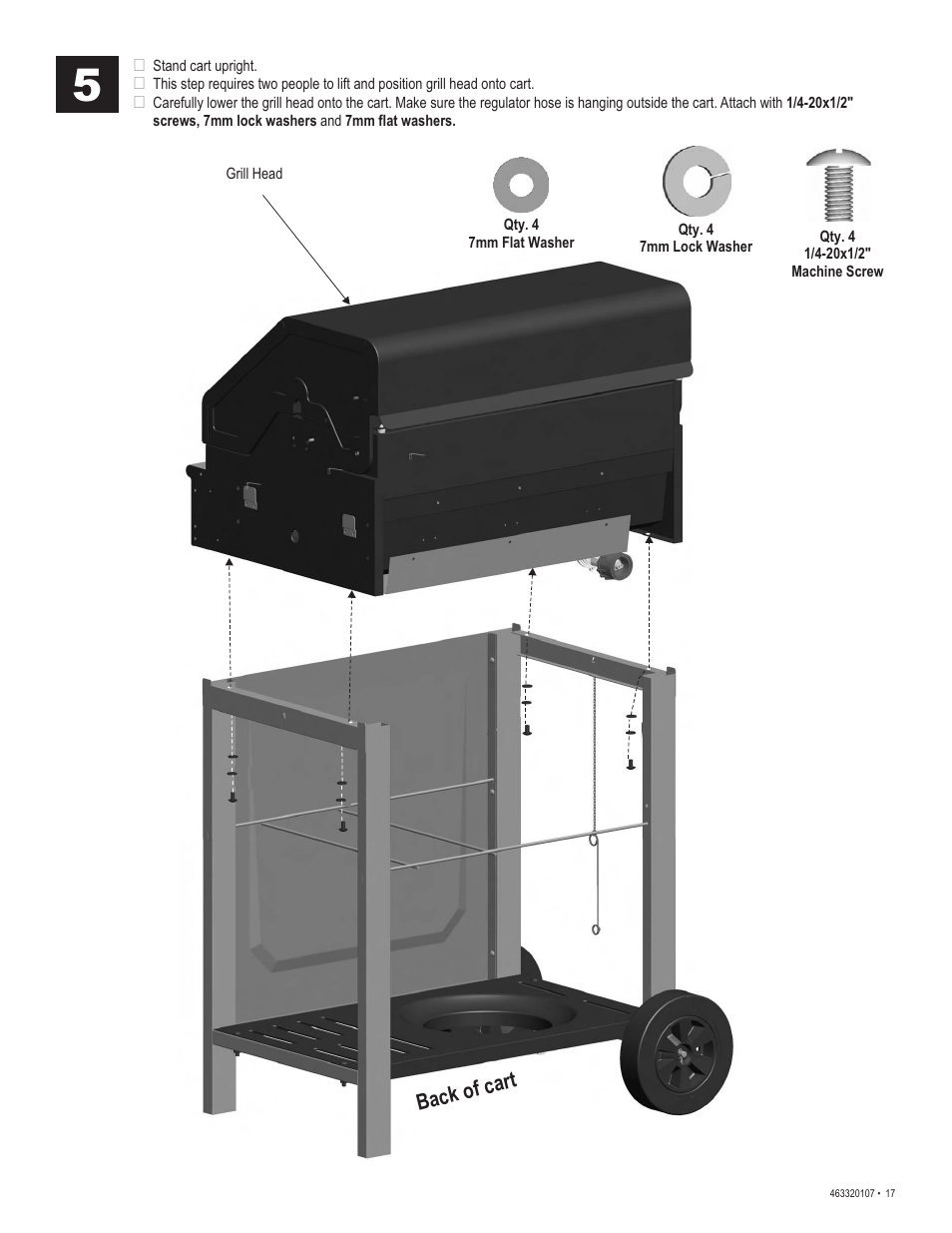 Back of cart | Char-Broil 463360408 User Manual | Page 17 / 28