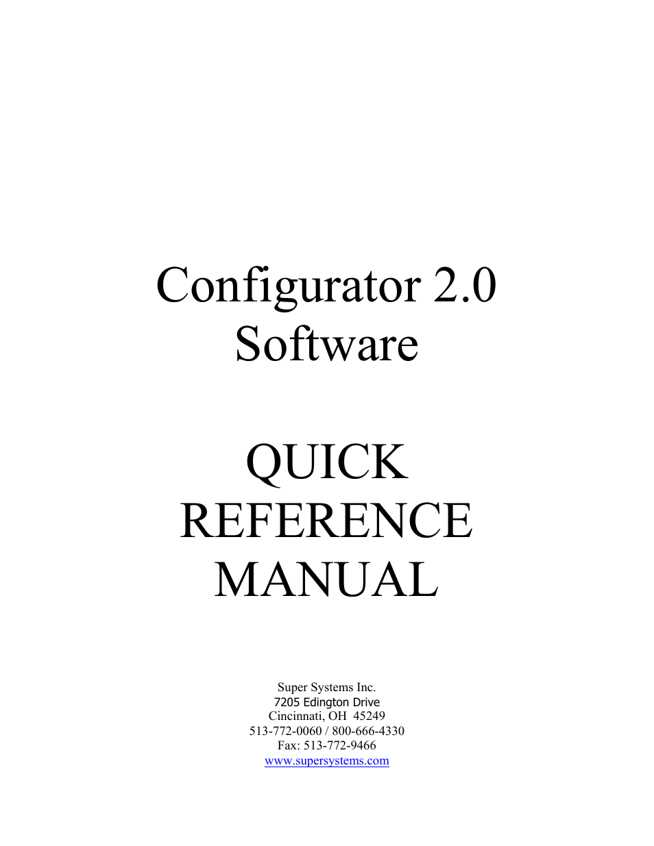 Super Systems PC Configurator 2 Quick Start User Manual | 15 pages