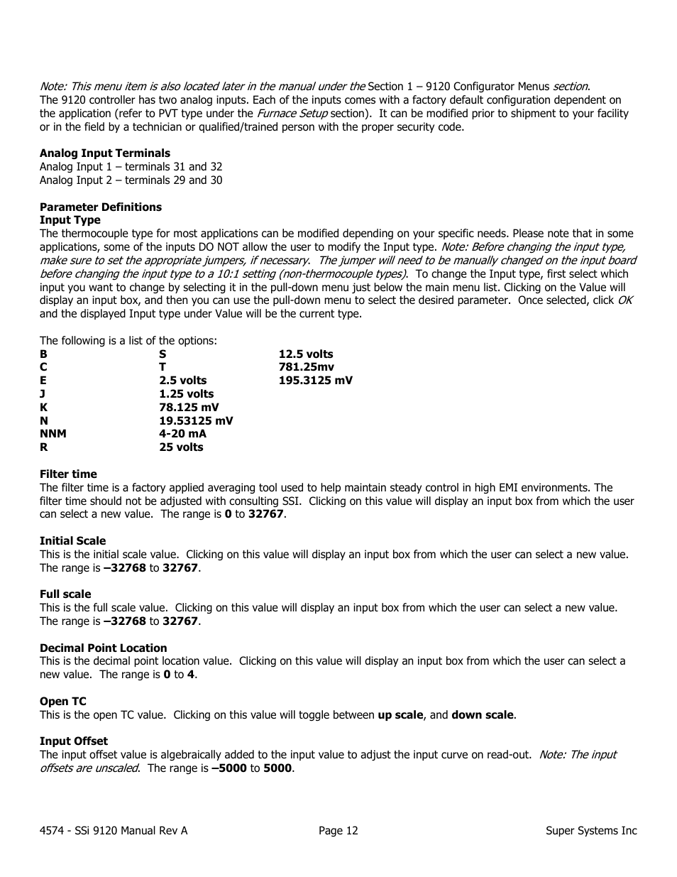 Super Systems 9120 User Manual | Page 12 / 45