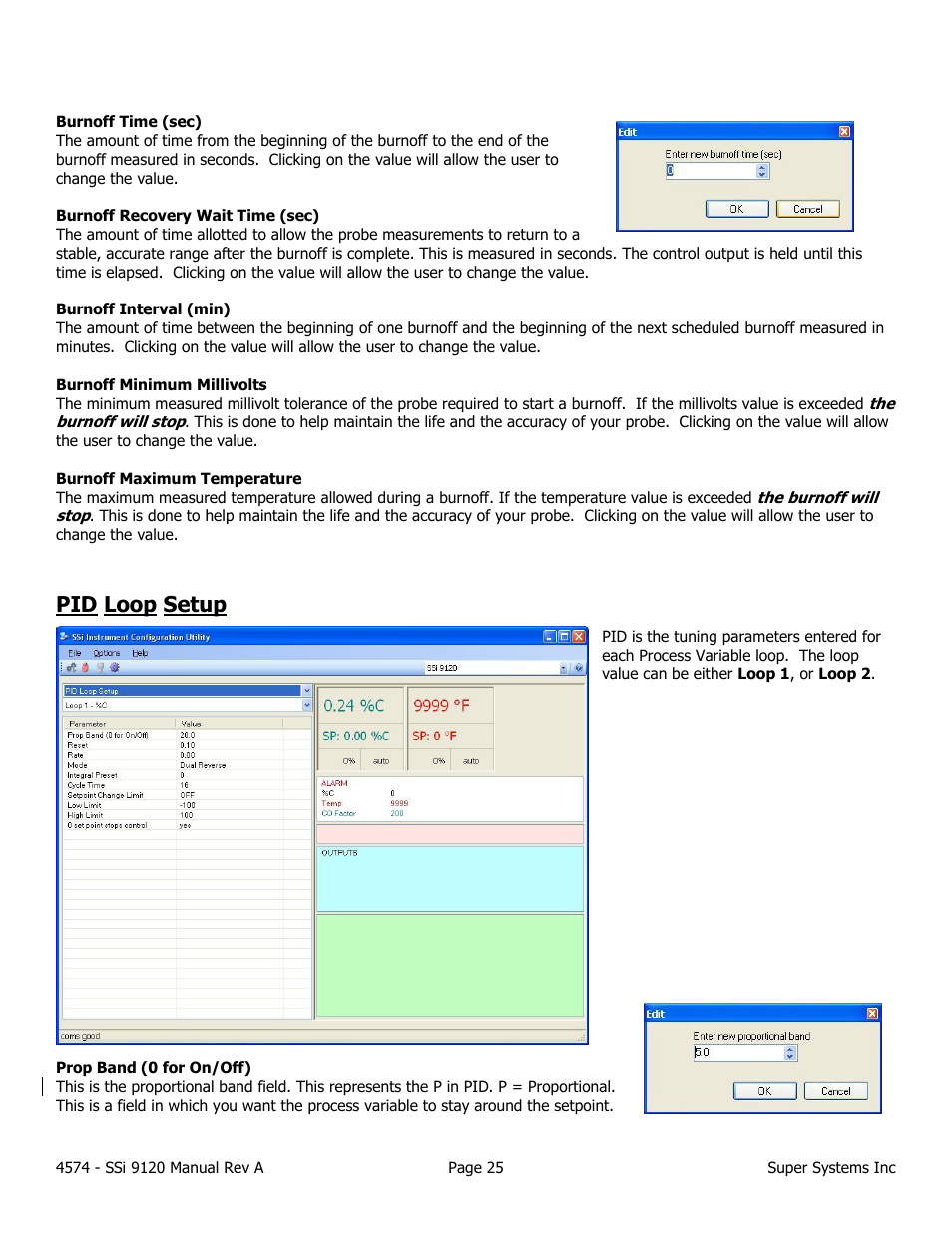 Pid loop setup | Super Systems 9120 User Manual | Page 25 / 45