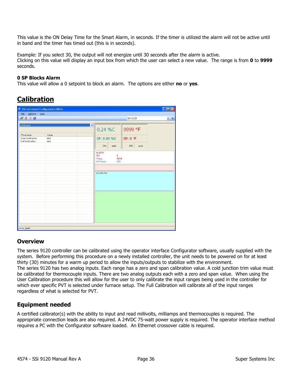 Calibration | Super Systems 9120 User Manual | Page 36 / 45