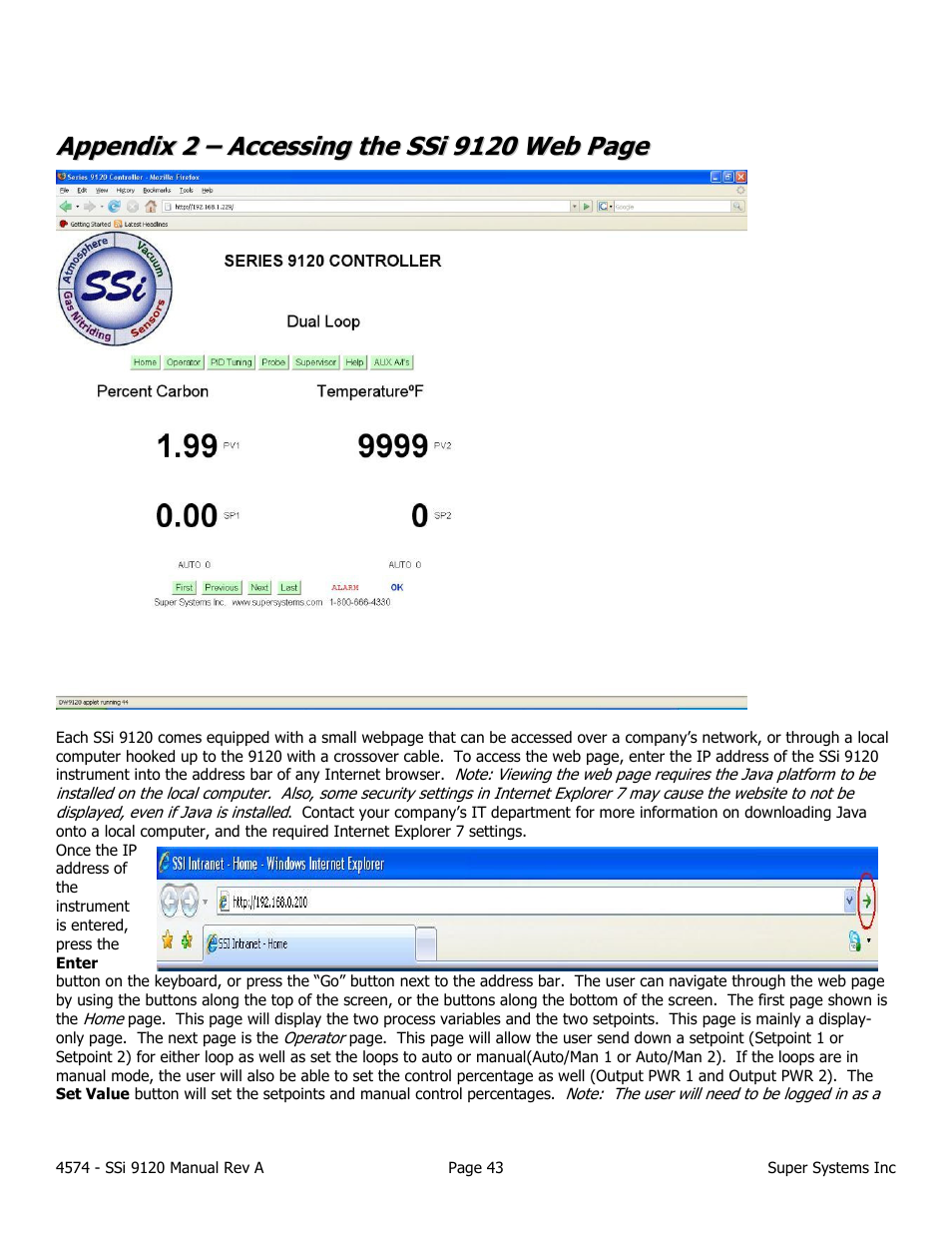 Super Systems 9120 User Manual | Page 43 / 45