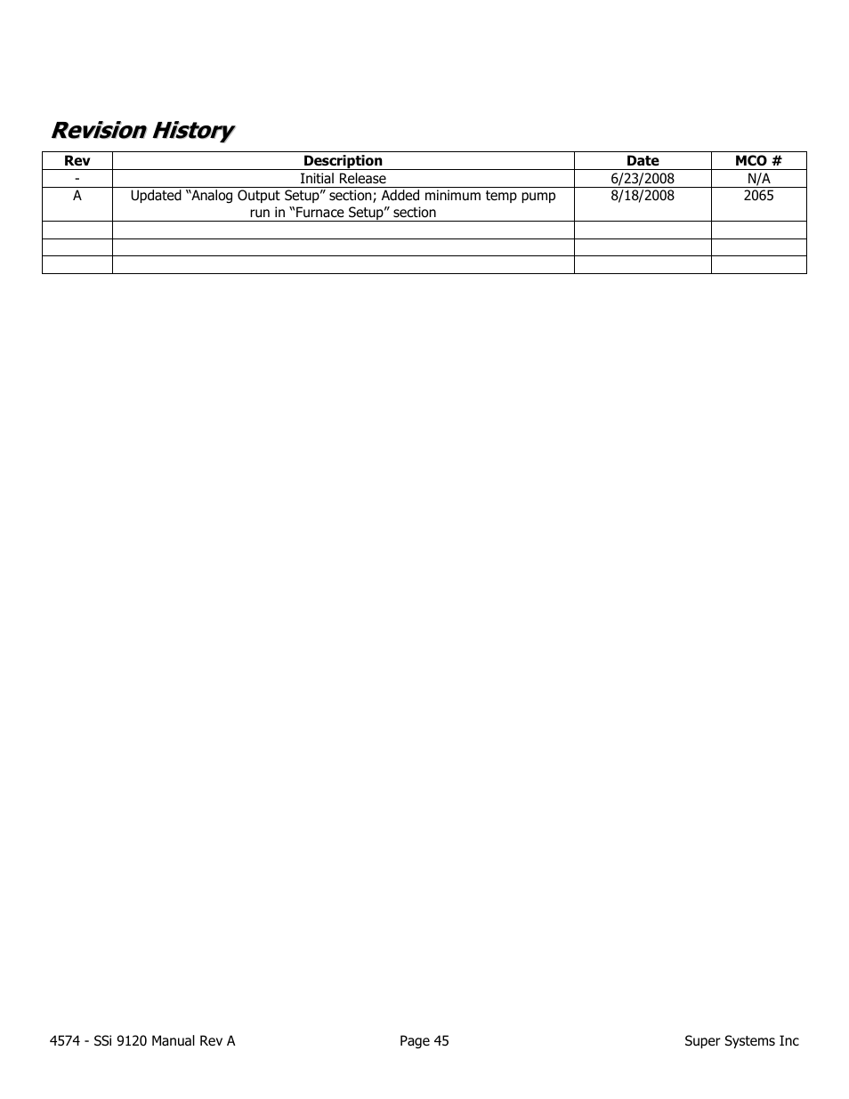 Super Systems 9120 User Manual | Page 45 / 45