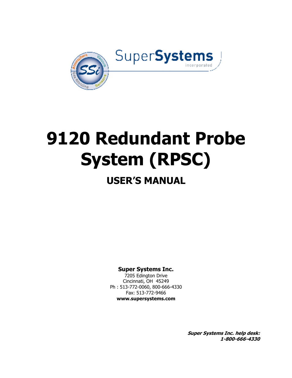 Super Systems 9120 RPSC User Manual | 23 pages