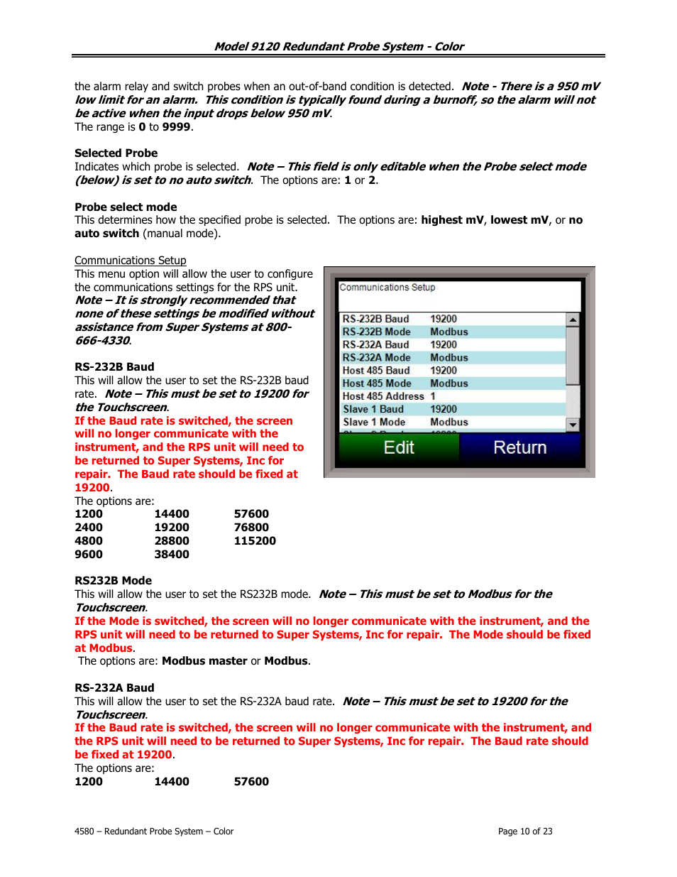 Super Systems 9120 RPSC User Manual | Page 10 / 23
