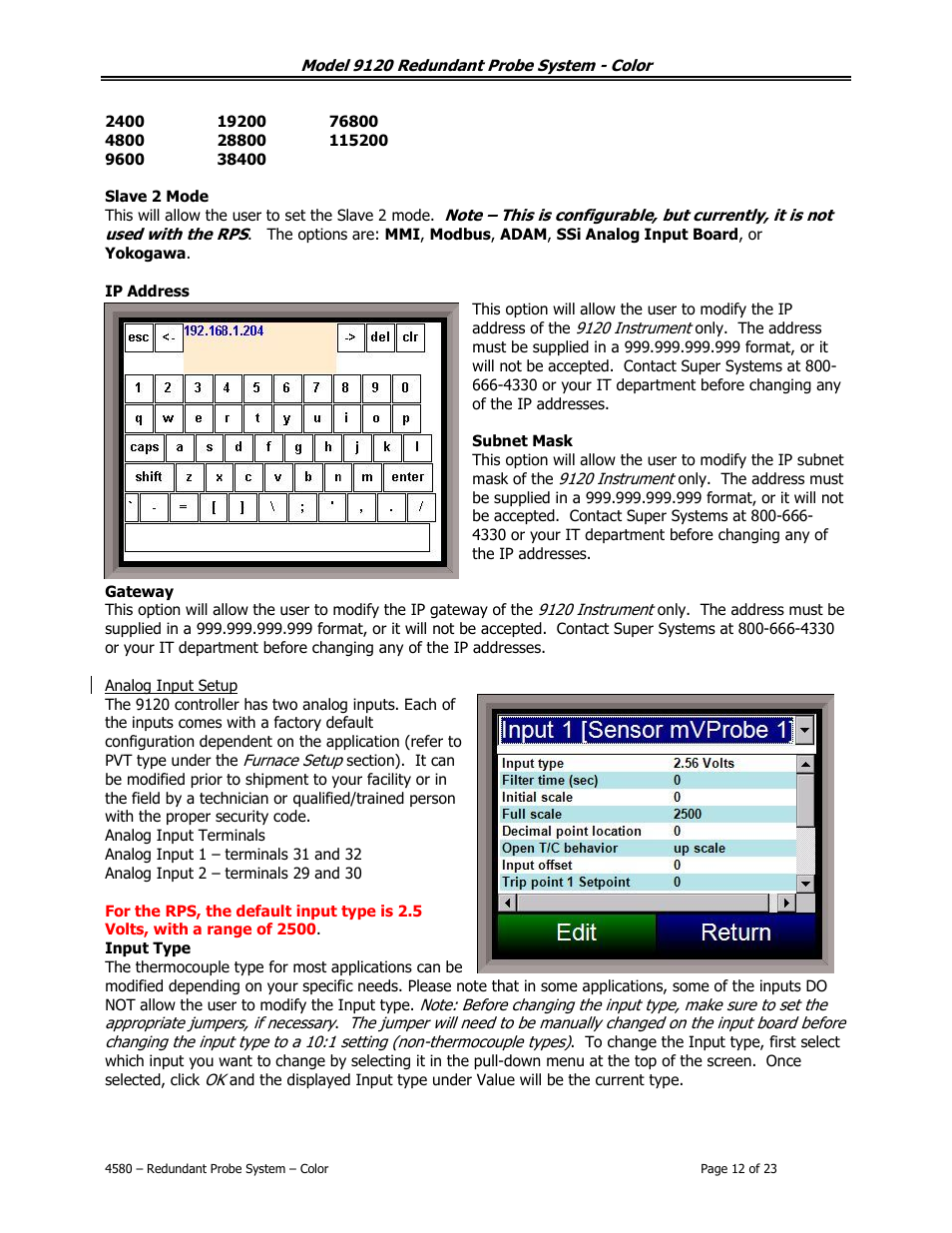 Super Systems 9120 RPSC User Manual | Page 12 / 23