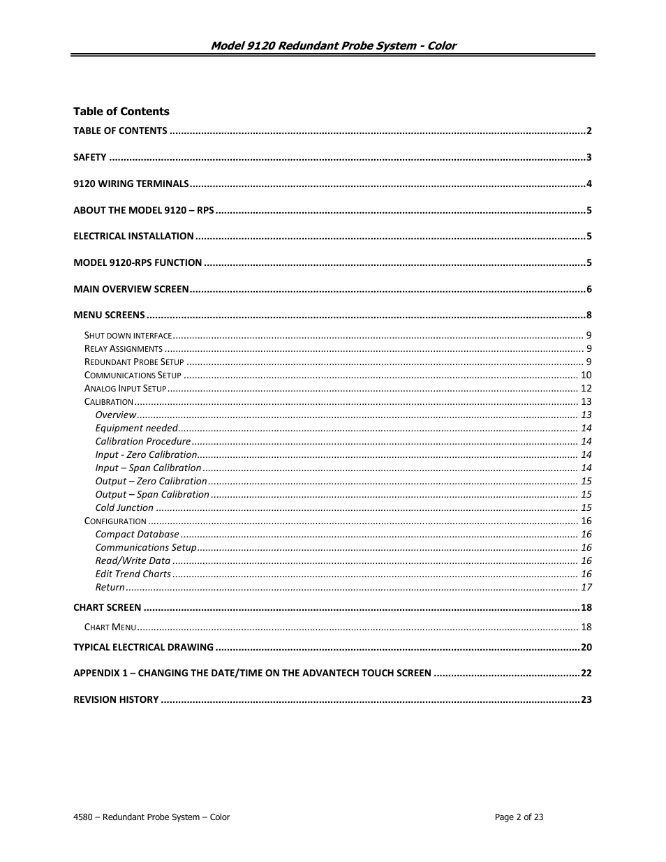 Super Systems 9120 RPSC User Manual | Page 2 / 23