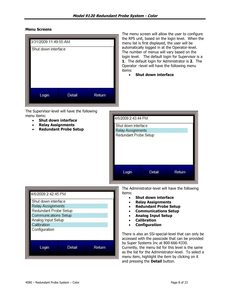 Super Systems 9120 RPSC User Manual | Page 8 / 23