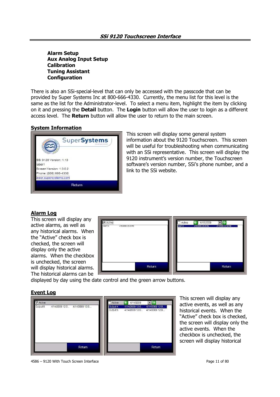 Super Systems 9120 with TS User Manual | Page 11 / 80