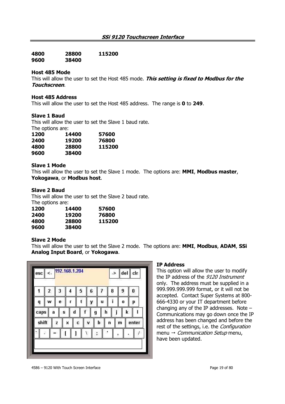 Super Systems 9120 with TS User Manual | Page 19 / 80