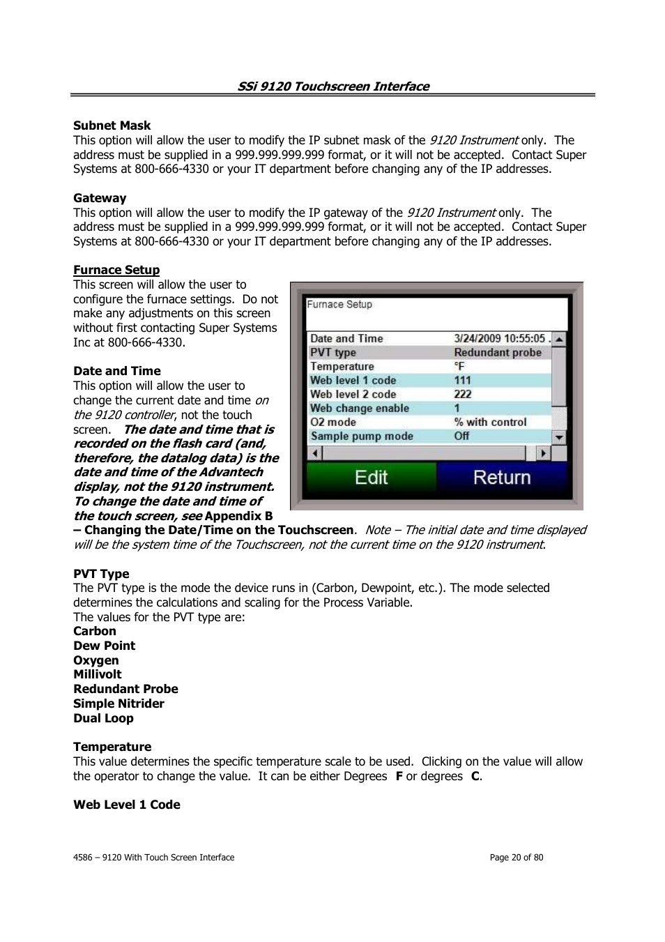 Super Systems 9120 with TS User Manual | Page 20 / 80