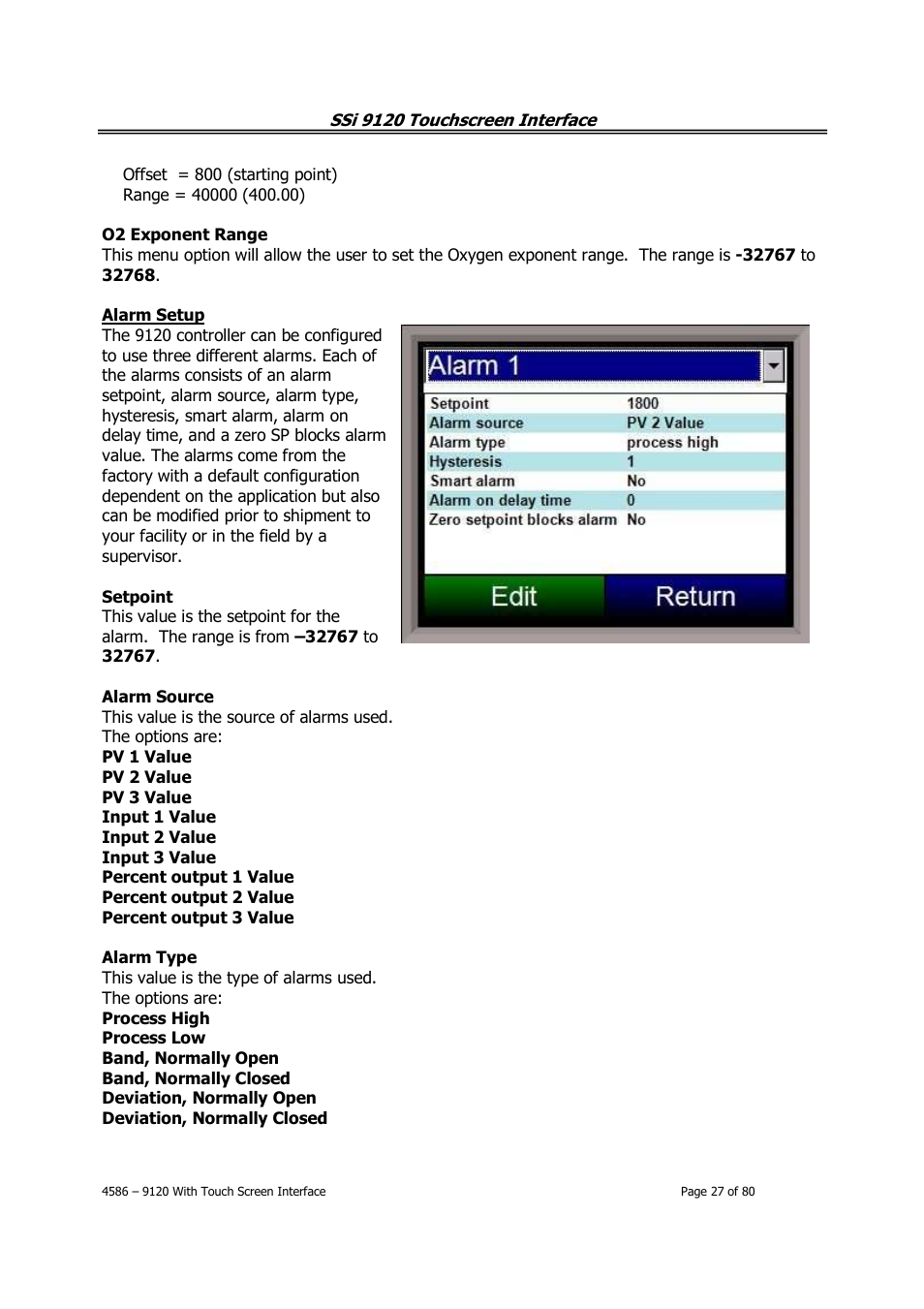 Ssi 9120 touchscreen interface | Super Systems 9120 with TS User Manual | Page 27 / 80