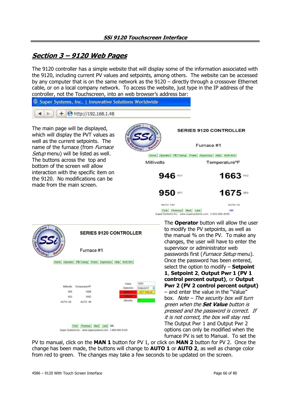 Super Systems 9120 with TS User Manual | Page 66 / 80