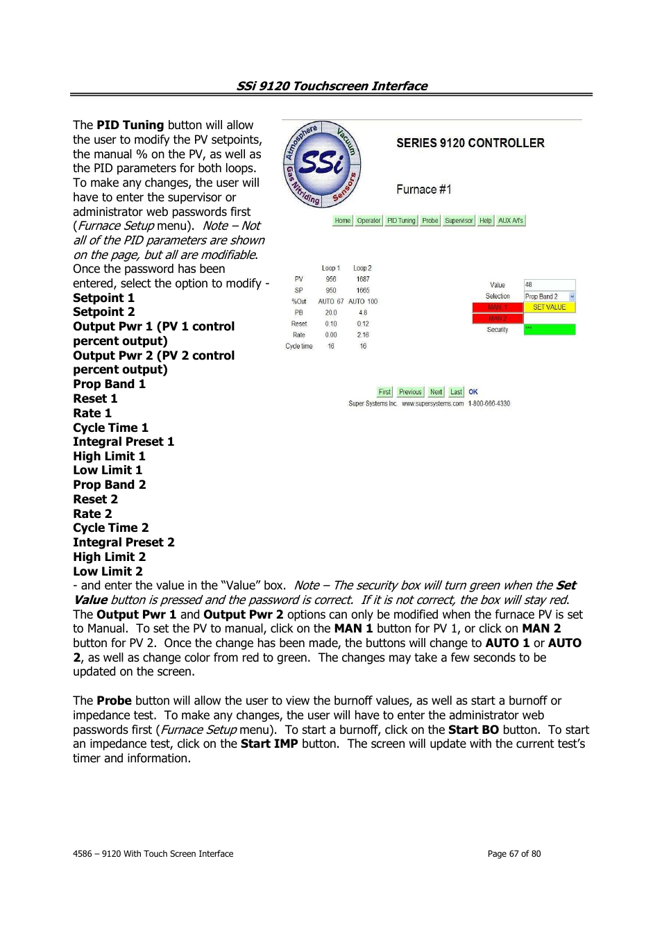 Super Systems 9120 with TS User Manual | Page 67 / 80