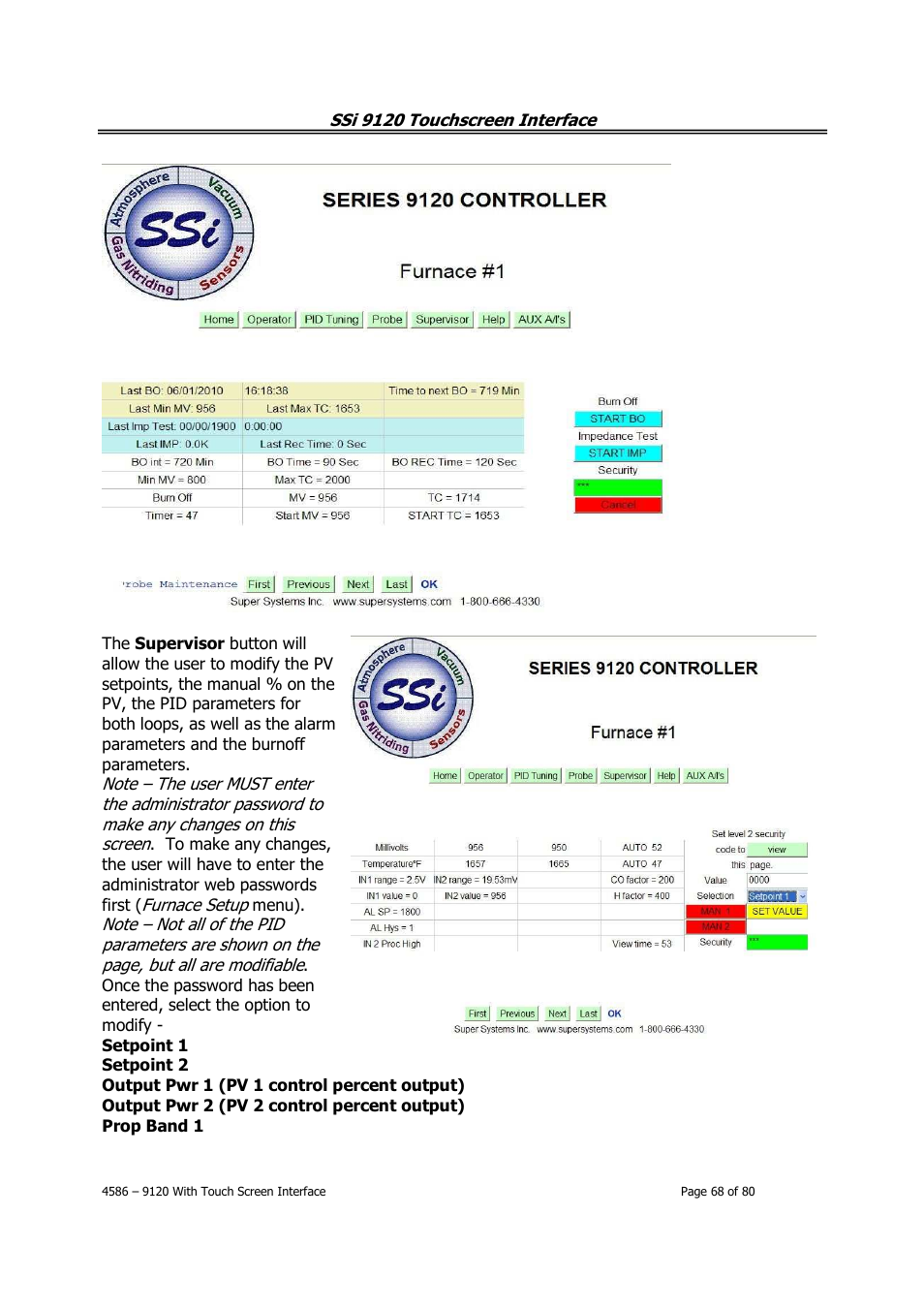 Super Systems 9120 with TS User Manual | Page 68 / 80