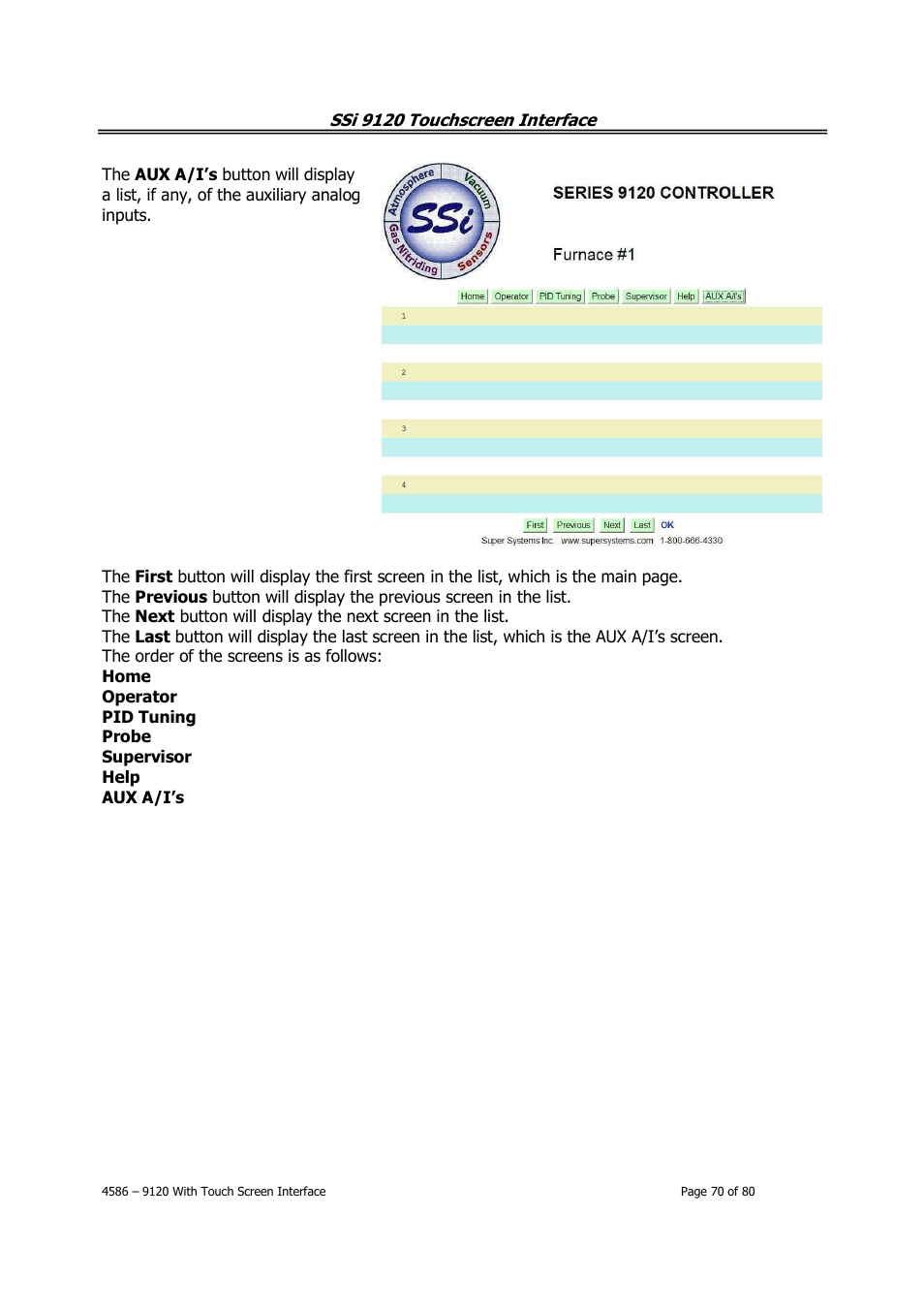 Super Systems 9120 with TS User Manual | Page 70 / 80