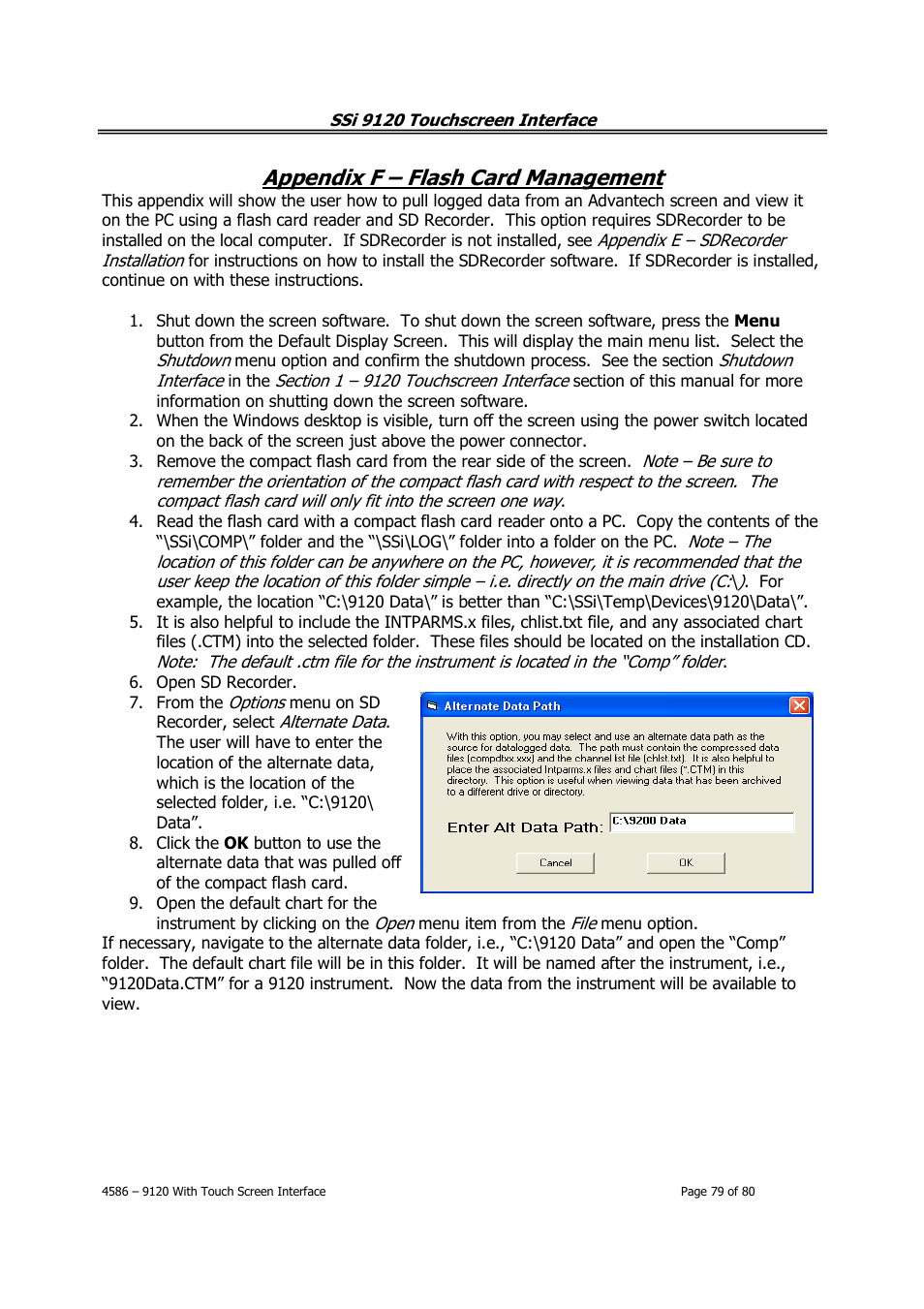 Appendix f – flash card management | Super Systems 9120 with TS User Manual | Page 79 / 80