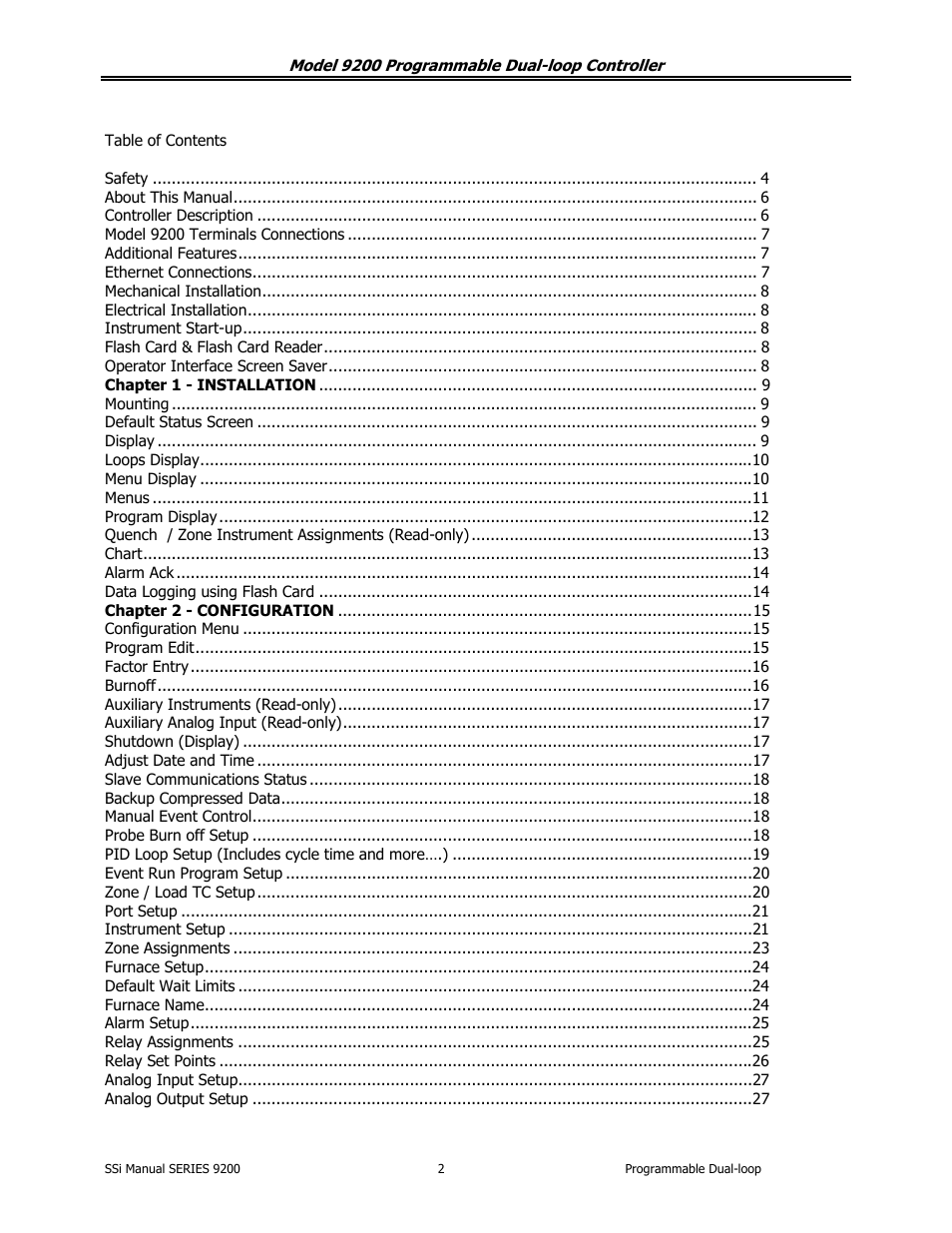 Super Systems 9200 User Manual | Page 2 / 61