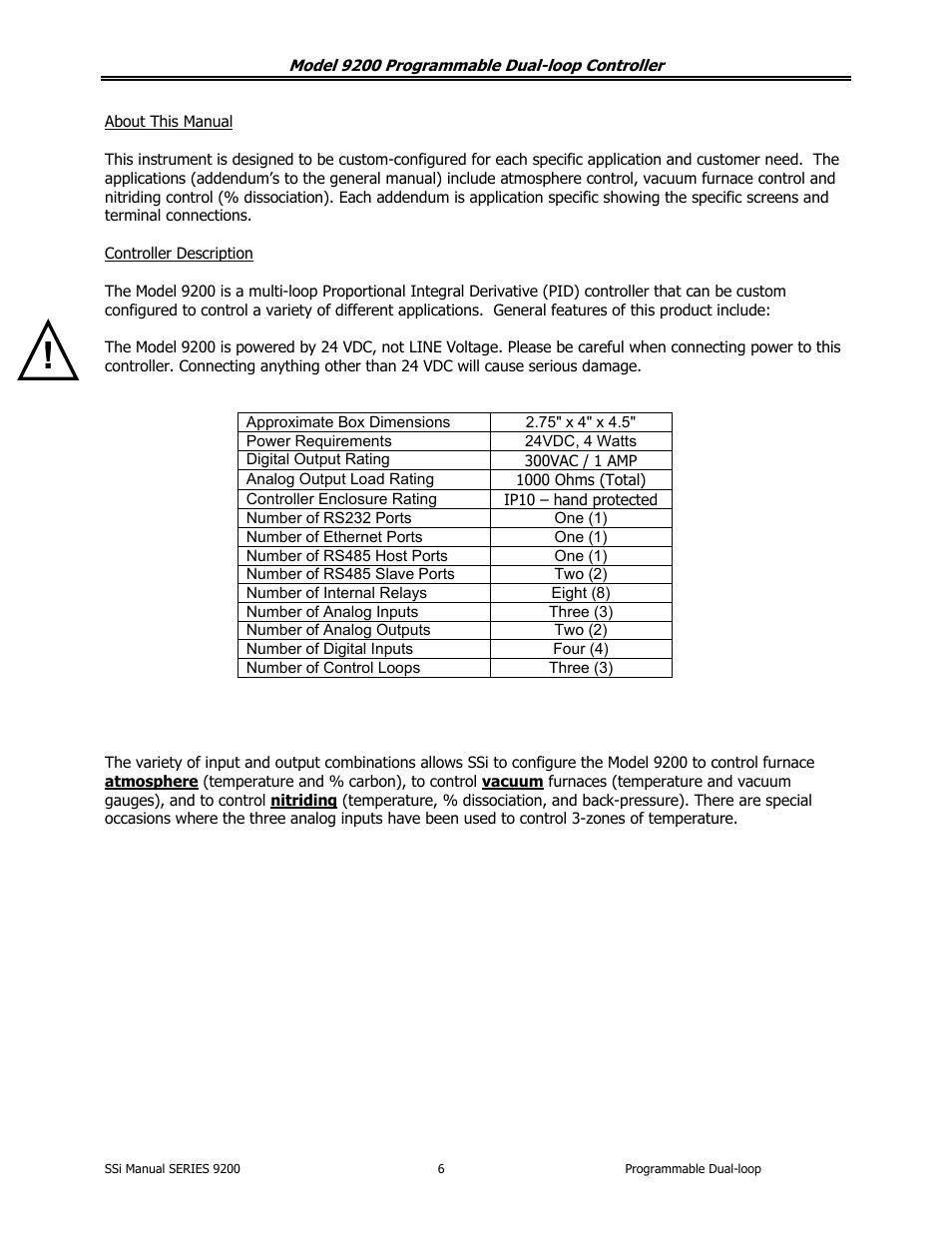 Super Systems 9200 User Manual | Page 6 / 61