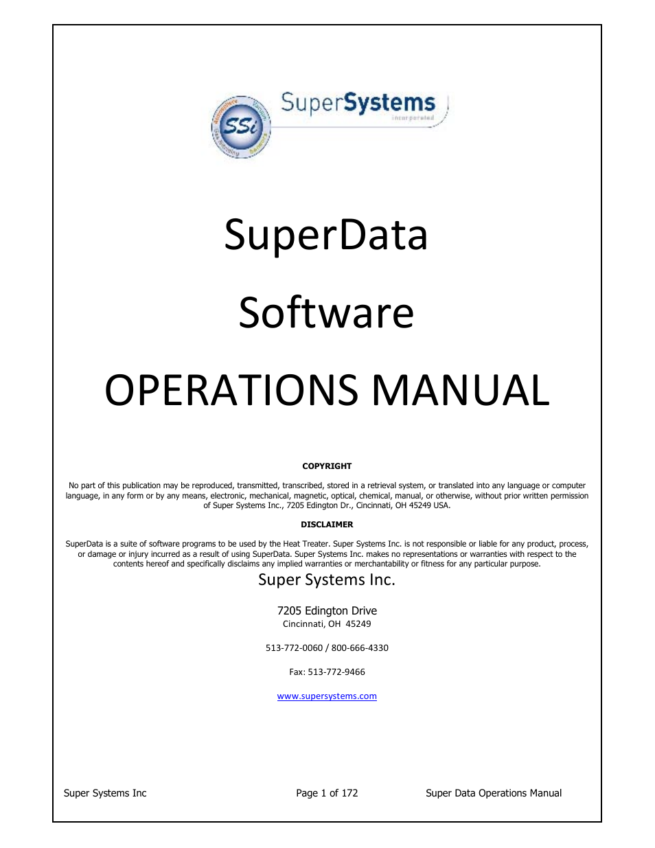 Super Systems SuperDATA User Manual | 172 pages