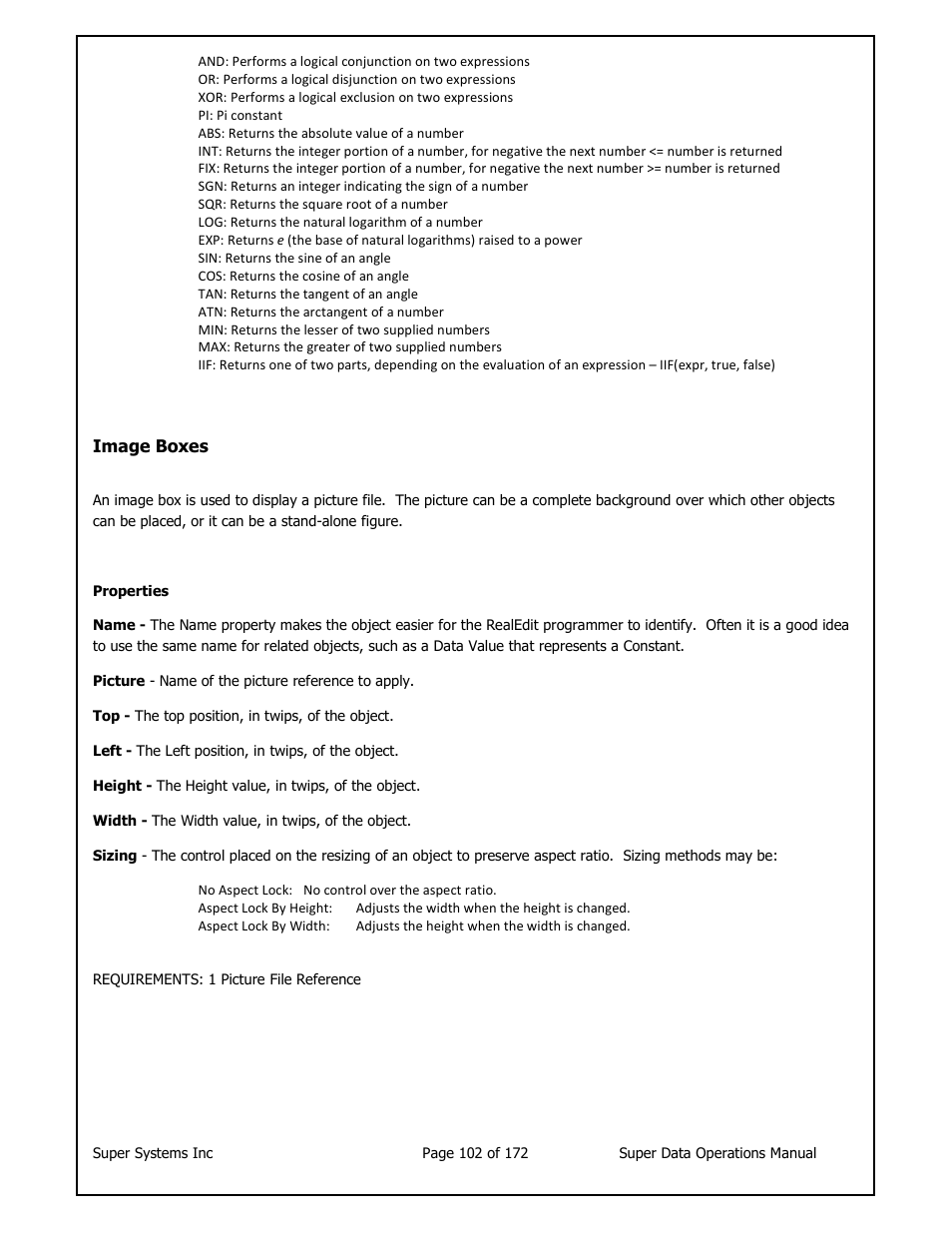 Super Systems SuperDATA User Manual | Page 102 / 172