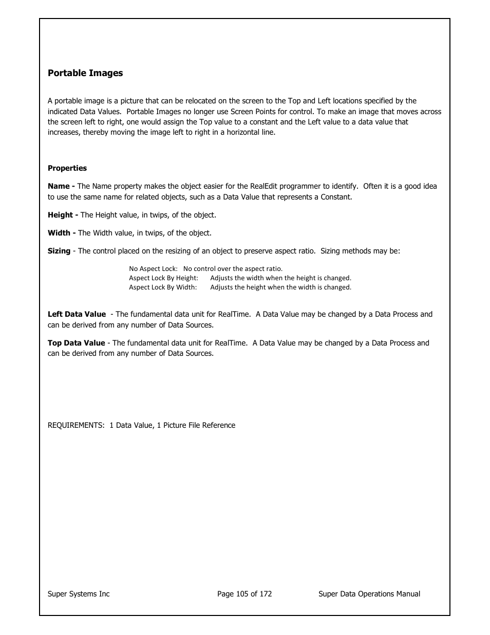 Super Systems SuperDATA User Manual | Page 105 / 172