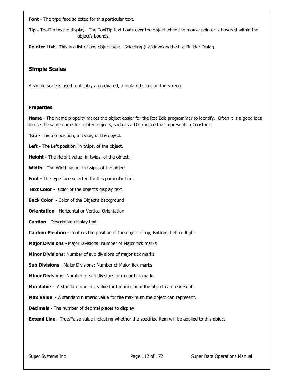 Super Systems SuperDATA User Manual | Page 112 / 172