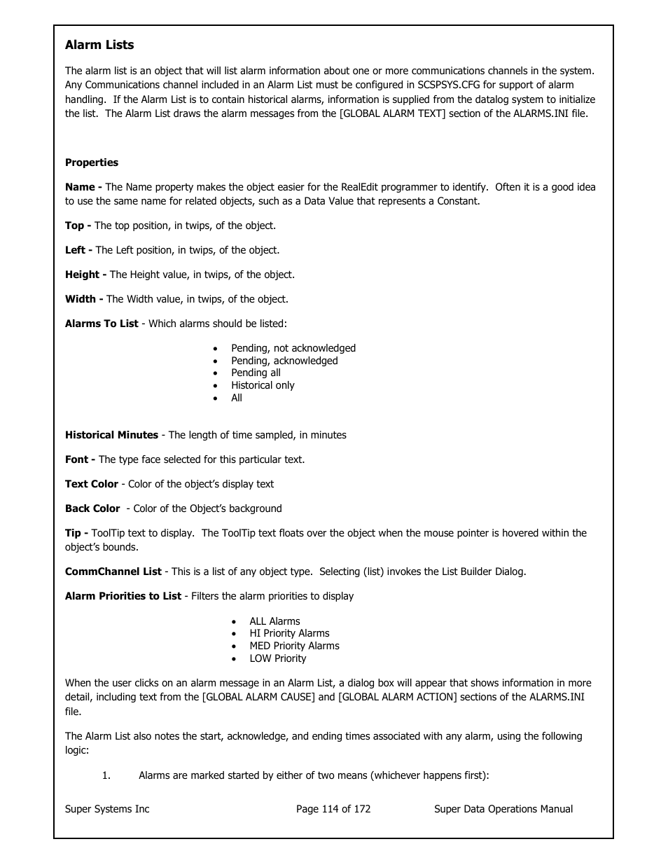 Super Systems SuperDATA User Manual | Page 114 / 172