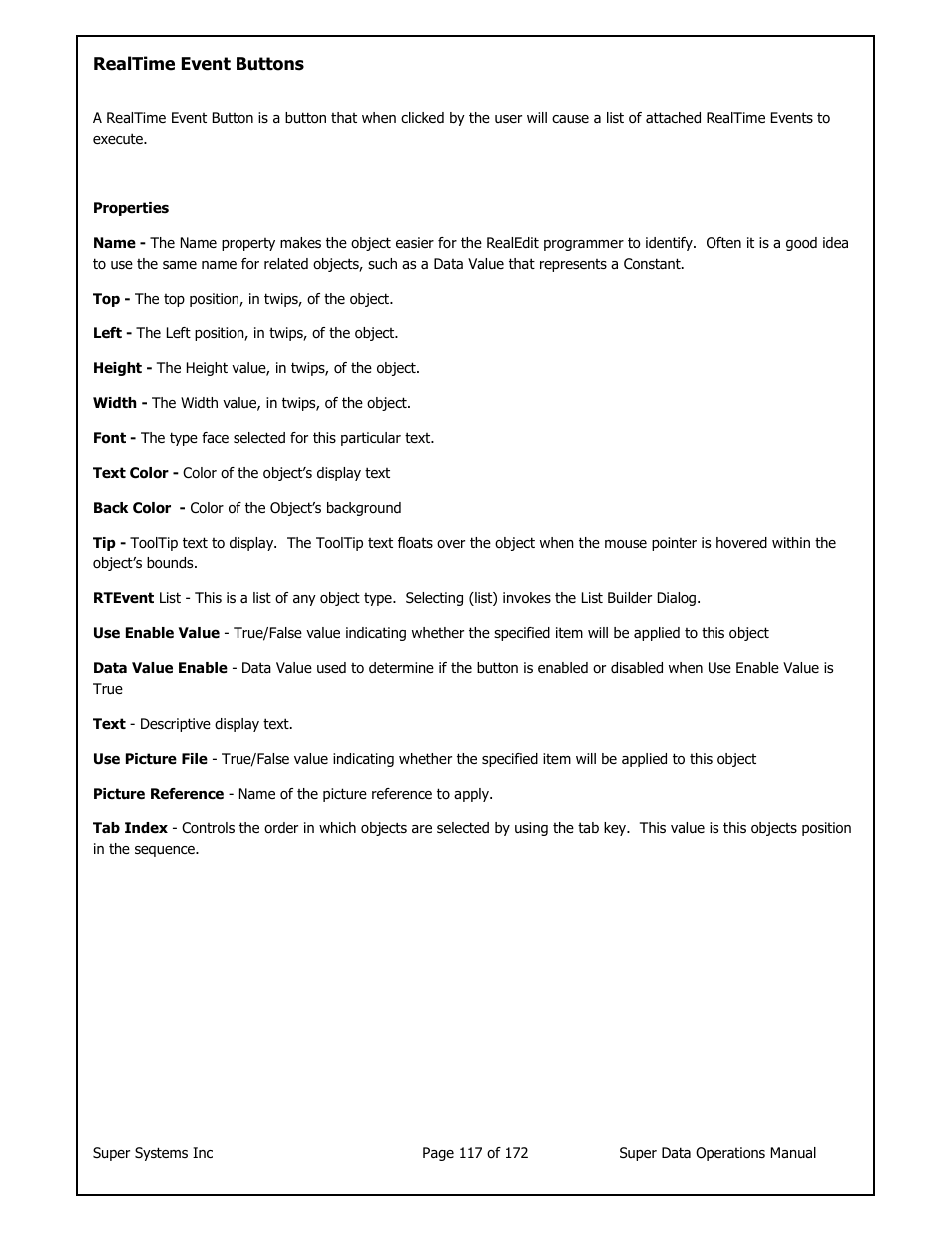 Super Systems SuperDATA User Manual | Page 117 / 172