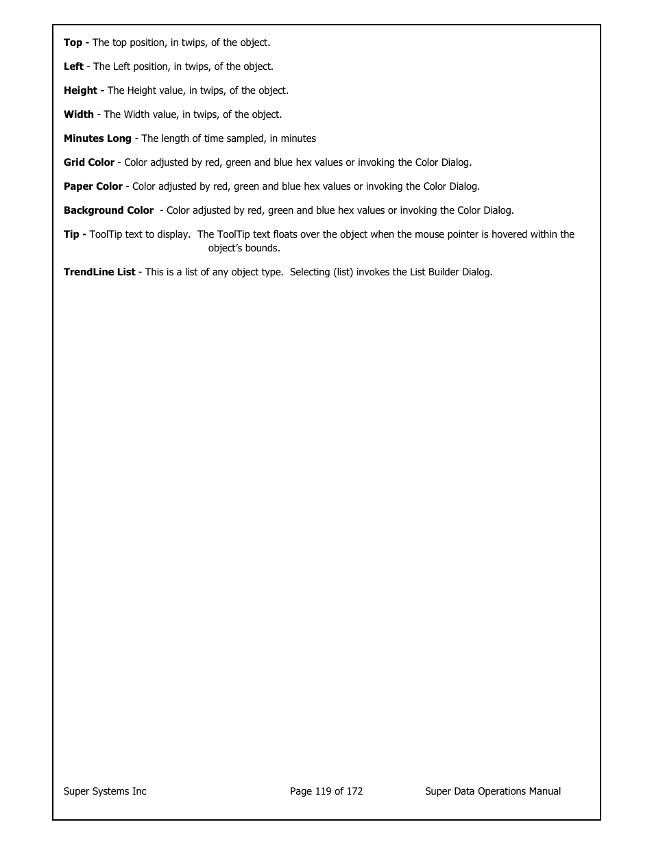 Super Systems SuperDATA User Manual | Page 119 / 172
