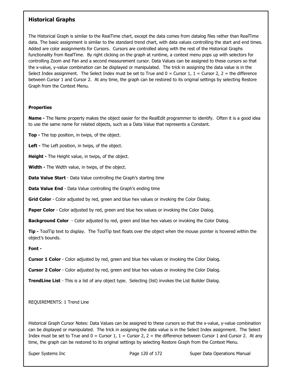 Super Systems SuperDATA User Manual | Page 120 / 172