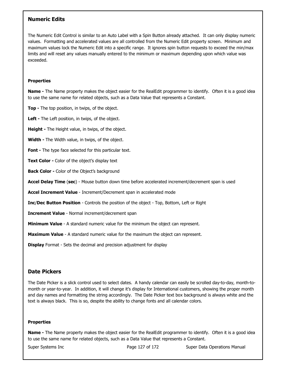 Super Systems SuperDATA User Manual | Page 127 / 172
