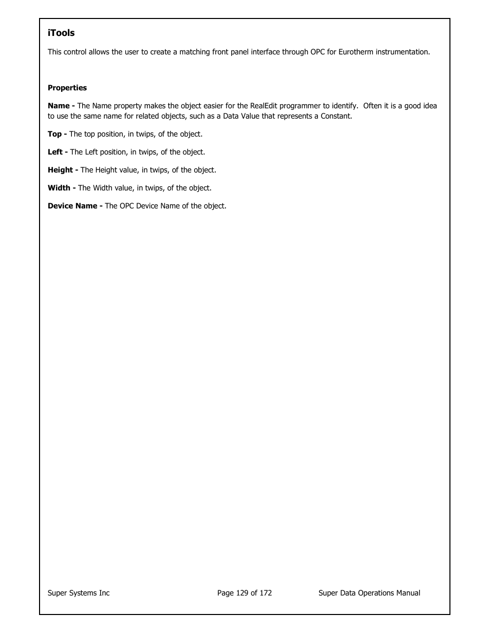 Super Systems SuperDATA User Manual | Page 129 / 172