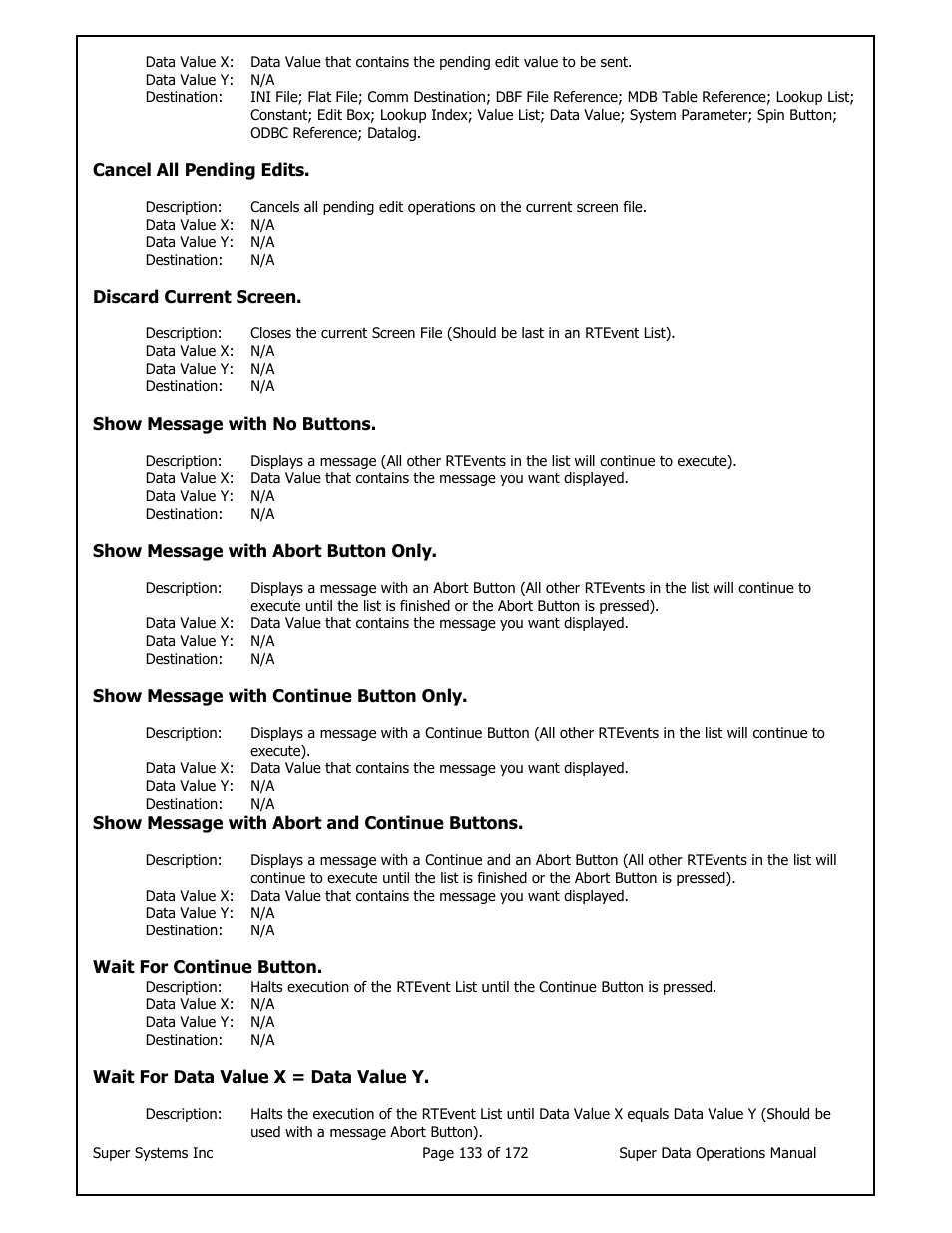 Super Systems SuperDATA User Manual | Page 133 / 172