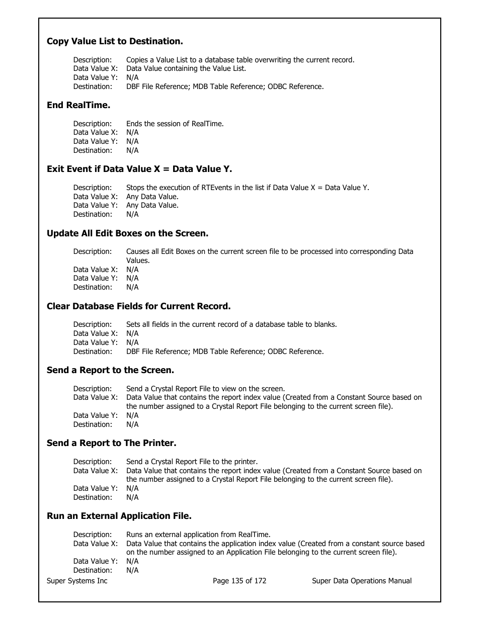 Super Systems SuperDATA User Manual | Page 135 / 172