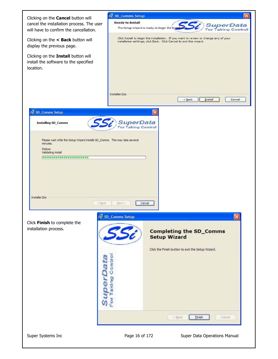 Super Systems SuperDATA User Manual | Page 16 / 172