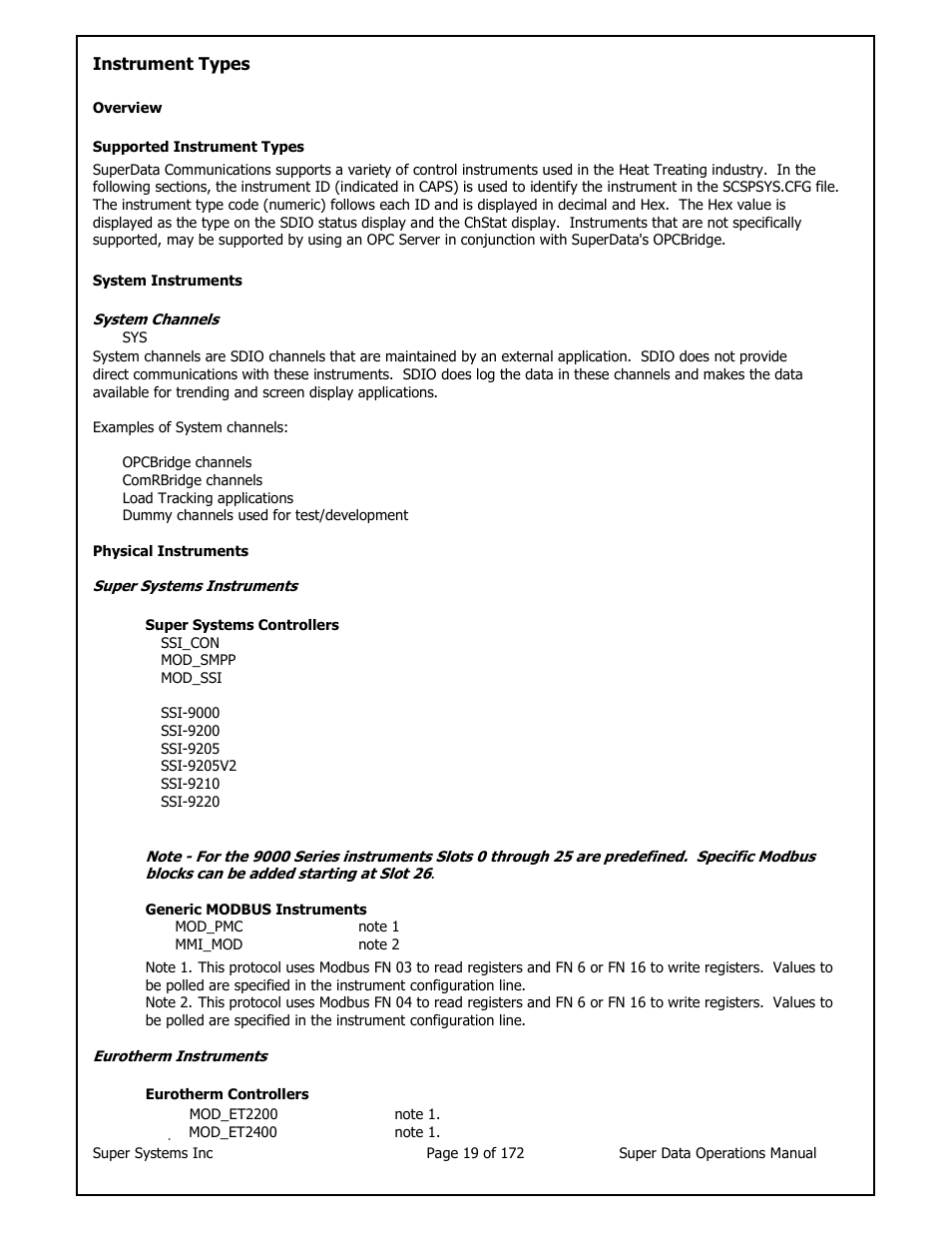 Super Systems SuperDATA User Manual | Page 19 / 172