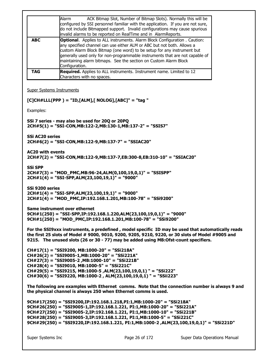 Super Systems SuperDATA User Manual | Page 26 / 172