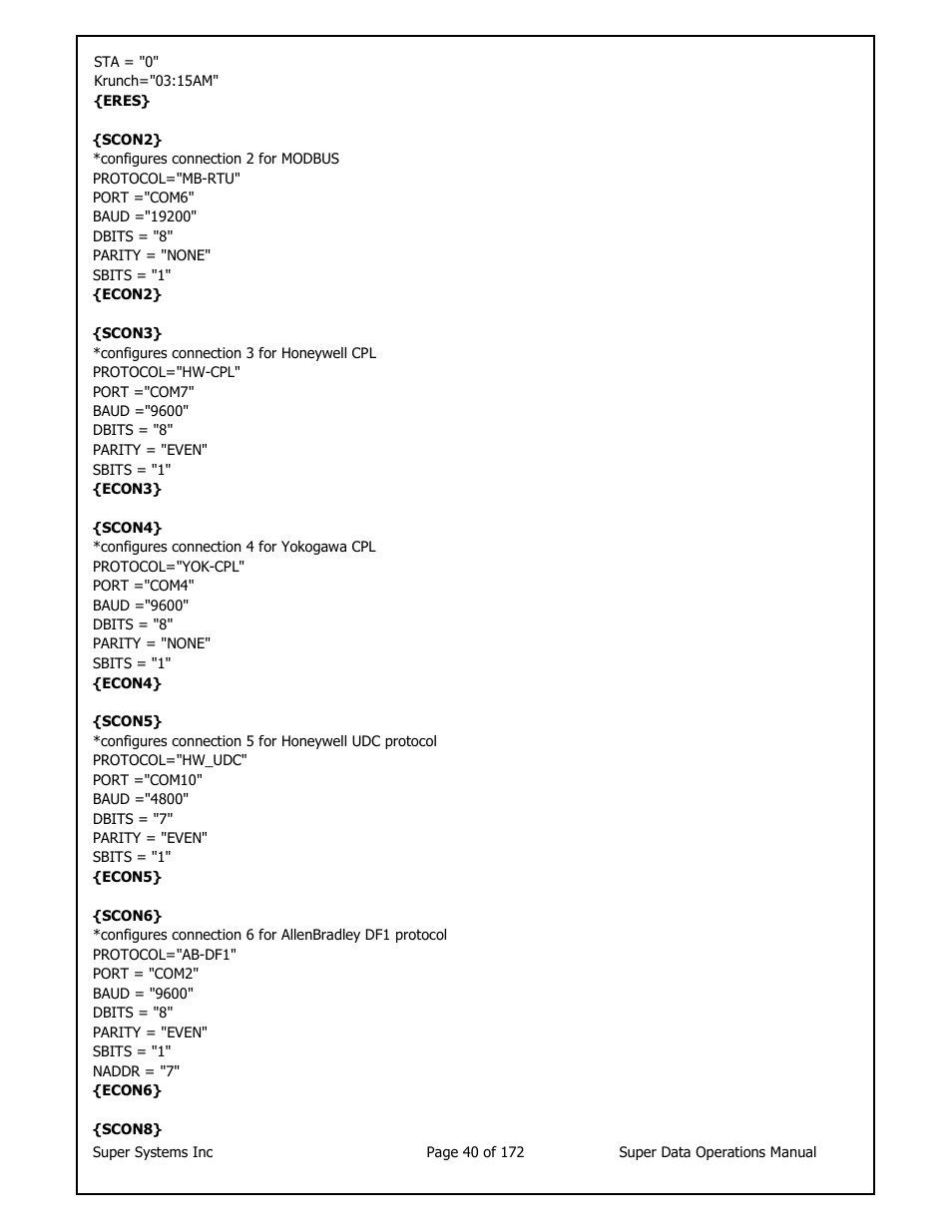 Super Systems SuperDATA User Manual | Page 40 / 172
