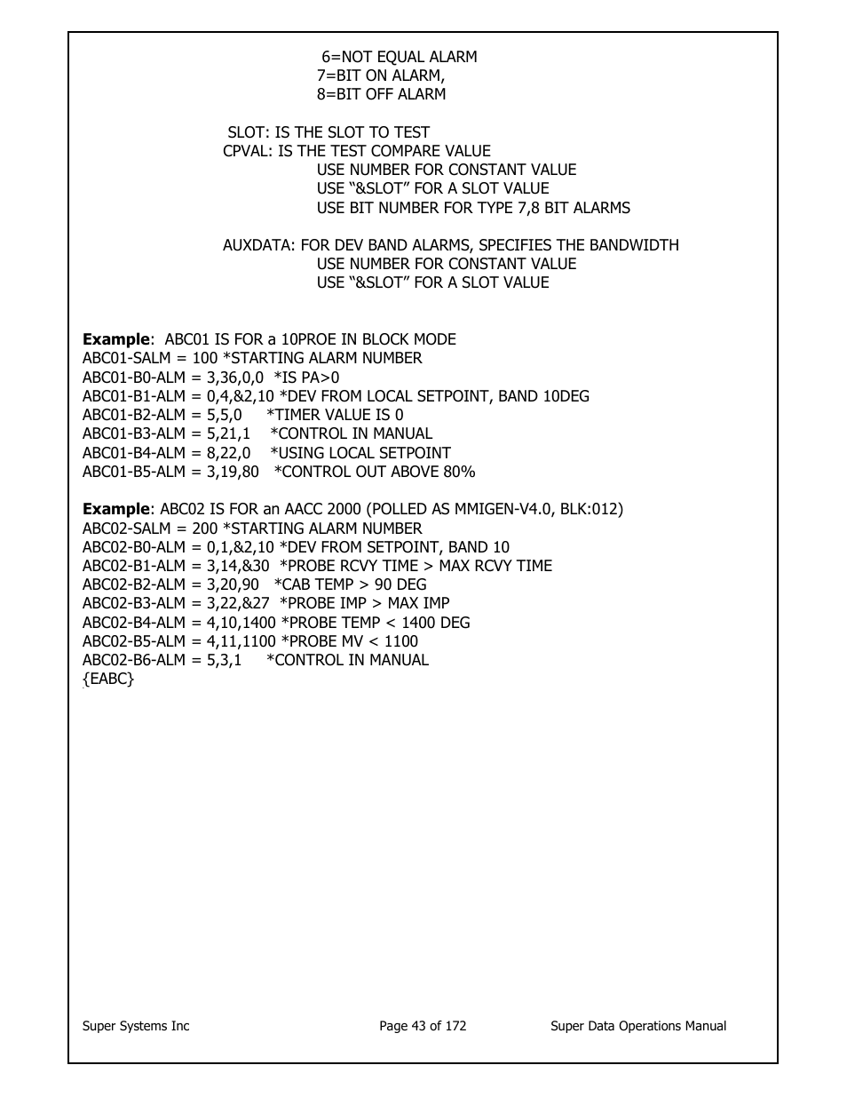 Super Systems SuperDATA User Manual | Page 43 / 172