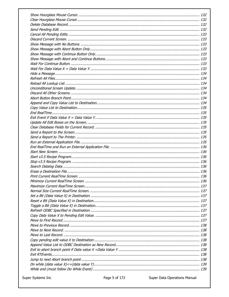 Super Systems SuperDATA User Manual | Page 5 / 172