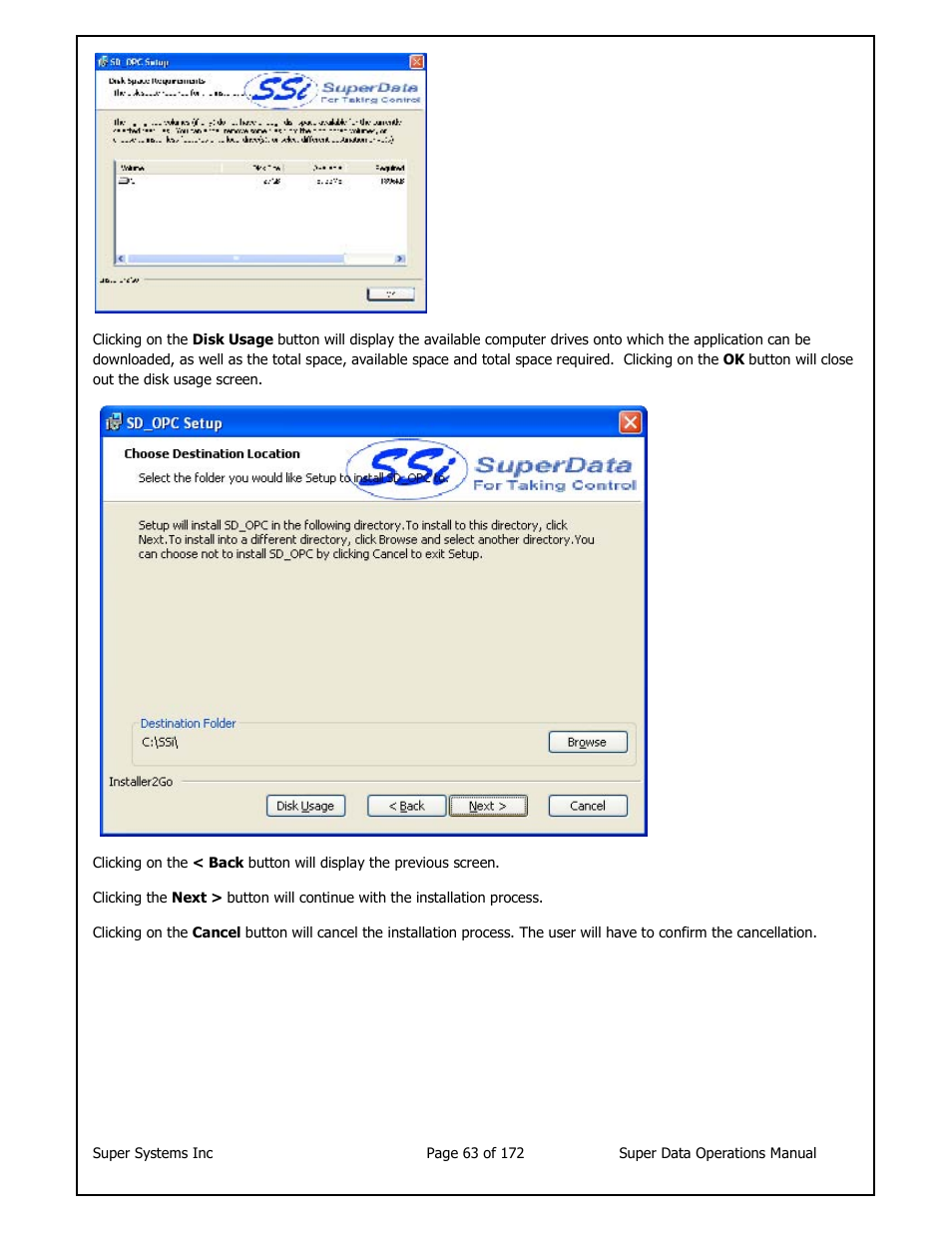 Super Systems SuperDATA User Manual | Page 63 / 172