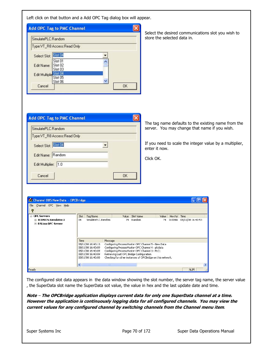 Super Systems SuperDATA User Manual | Page 70 / 172