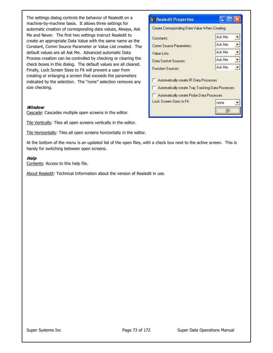 Super Systems SuperDATA User Manual | Page 73 / 172