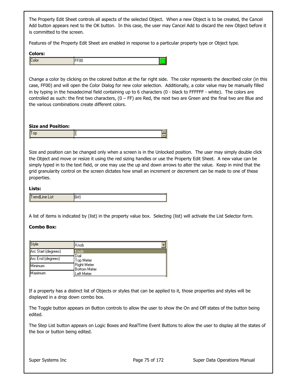 Super Systems SuperDATA User Manual | Page 75 / 172